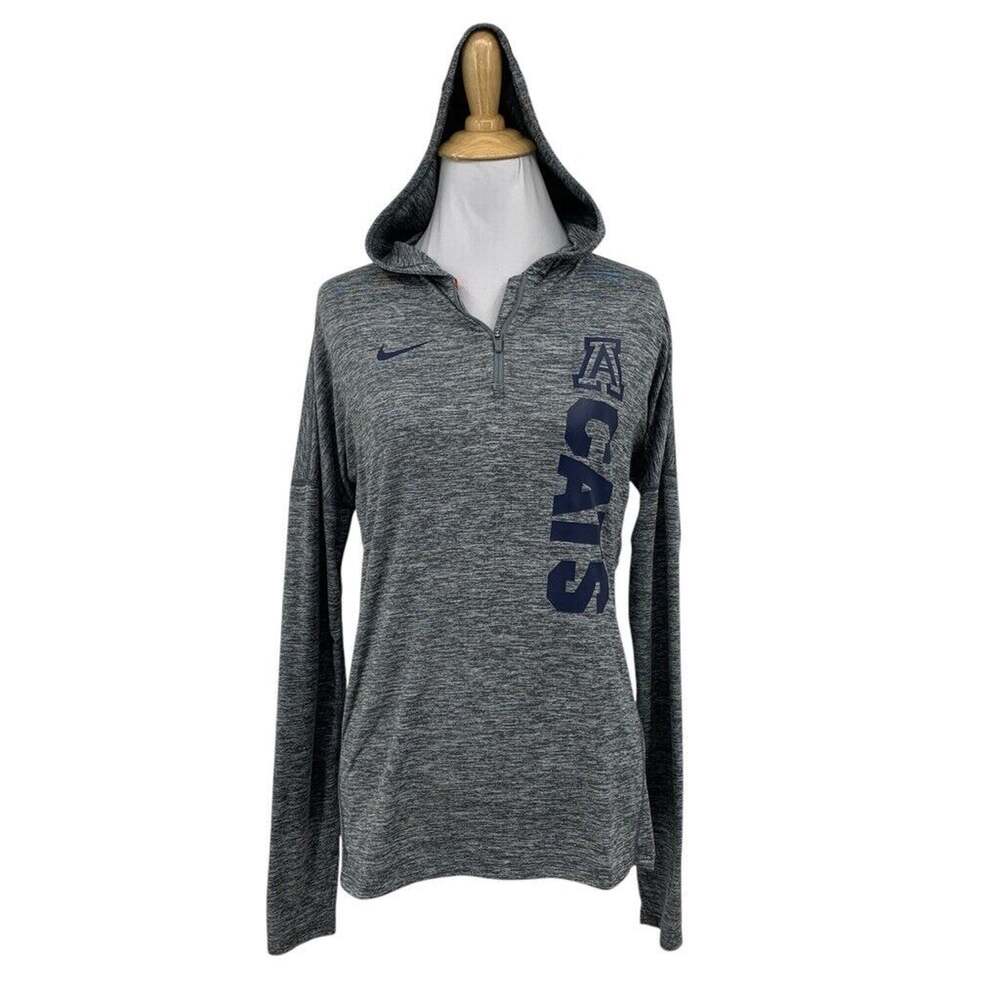 Nike Arizona Wildcats Hoodie Womens XS Extra Small Gray DriFit 1/4 Zip Pullover